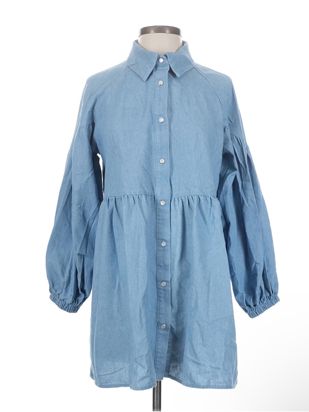 Lumiere Blue Denim Midi Dress Shirt - Picture 8 of 8